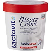 Lactovit - Mousse Crème Hidratante Lactourea para Cuerpo y Cara de 24H Duración- para Pieles Secas y Muy Secas - 250 ml